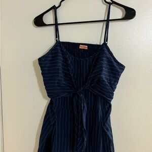 Flying Tomato Pin Striped Wide/Palazzo Leg Open Back Jumper/Romper Blue Size:Med